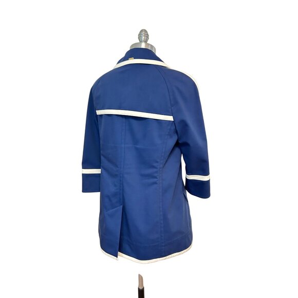 St. John Sport Womens Navy & White Double-Breasted Jacket Small - Picture 3 of 6